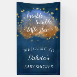 Twinkle Little Star | Blaue Kupfer-Goldstaub Banner