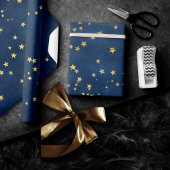 Twinkle Little Star | Blaue Kupfer-Goldstaub Geschenkpapier