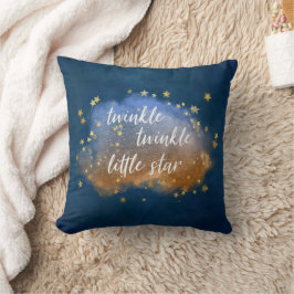 Twinkle Little Star | Blaue Kupfer-Goldstaub Kissen