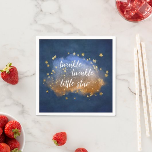Twinkle Little Star | Blaue Kupfer-Goldstaub Serviette (Beispiel)