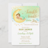 Twinkle Little Star Blonde Baby Dusche Neutral Einladung (Vorderseite)