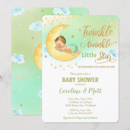 Twinkle Little Star Blonde Baby Dusche Neutral Einladung