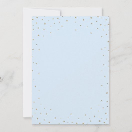 Twinkle Little Star Blue Baby Boy Dusche Einladung (Rückseite)