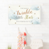 Twinkle Little Star Blue Baby Duschbanner Banner (Insitu)