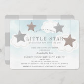 Twinkle Little Star Blue Baby Dusche Einladung (Vorne/Hinten)