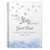 Twinkle Little Star Blue Baby Shower Guest Book Notizblock (Vorderseite)