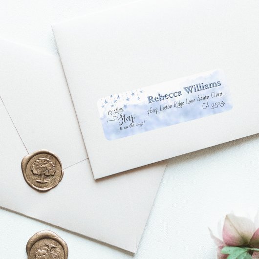 Twinkle Little Star Blue Boy Baby Shower Address