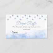 Twinkle Little Star Blue Boy Baby Shower Diaper Begleitkarte (Vorderseite)