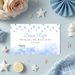 Twinkle Little Star Blue Boy Baby Shower Diaper Begleitkarte
