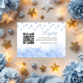 Twinkle Little Star Blue Boy Baby Shower Registry Begleitkarte