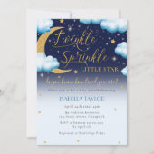 Twinkle Little Star Blue Boy Baby Sprinkle Einladung (Vorderseite)