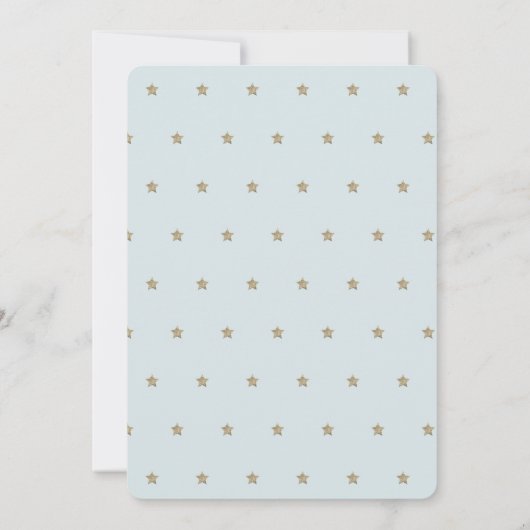 Twinkle Little Star Blue Boy Drive-by Baby Shower Einladung (Rückseite)