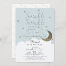 Twinkle Little Star Blue Boy Virtual Baby Dusche