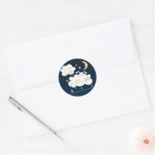 Twinkle Little Star Blue Bunny Baby Dusche Gefalle Runder Aufkleber (Umschlag)