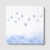 Twinkle Little Star Blue Clouds Boy Baby Shower Gästebuch (Rückseite)
