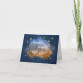 Twinkle Little Star | Blue Copper Gold Baby Dusche Dankeskarte (Vorderseite)