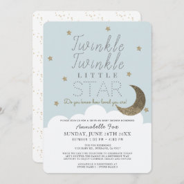 Twinkle Little Star Blue Drive by Baby Shower Einladung