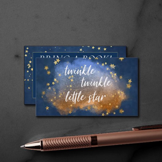Twinkle Little Star | Blue Gold Brown Book Request Begleitkarte