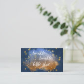 Twinkle Little Star | Blue Gold Brown Book Request Begleitkarte (Stehend Vorderseite)