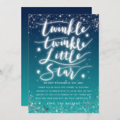 Twinkle Little Star Blue Ombre Babydusche Dankeskarte (Vorne/Hinten)