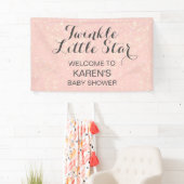 Twinkle Little Star Blush Pink Baby Dusche Banner (Insitu)