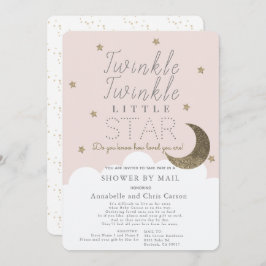 Twinkle Little Star Blush Pink Baby Dusche von Mai Einladung