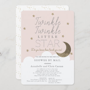 Twinkle Little Star Blush Pink Baby Dusche von Mai Einladung