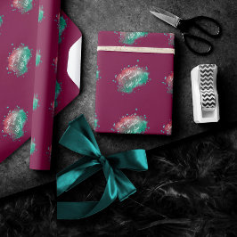 Twinkle Little Star | Bold Magenta Pink Minze Gree Geschenkpapier