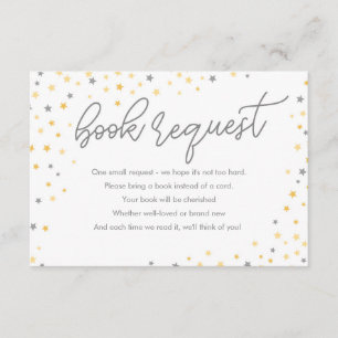 Twinkle Little Star Book Request Card Grau Begleitkarte