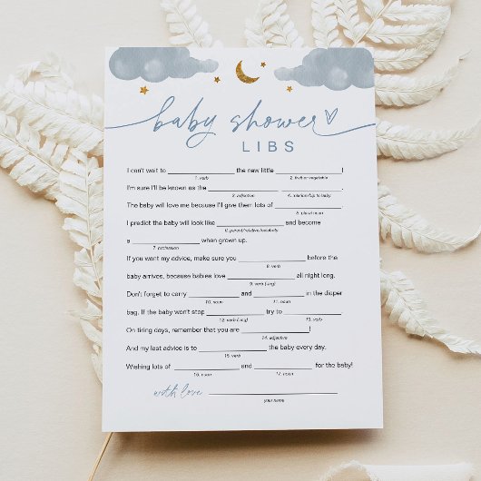 Twinkle Little Star Boy Baby Dusche Libs Spielkart Einladung