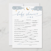 Twinkle Little Star Boy Baby Dusche Libs Spielkart Einladung (Vorderseite)