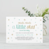 Twinkle Little Star Boy Baby Dusche, Sprinkle Einladung (Stehend Vorderseite)