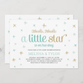 Twinkle Little Star Boy Baby Dusche, Sprinkle Einladung (Vorne/Hinten)