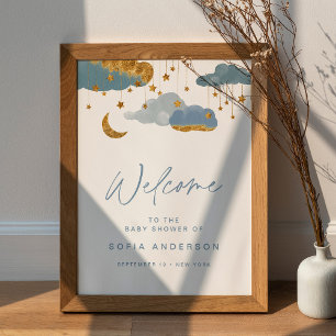 Twinkle Little Star Boy Baby Dusche Willkommenspen Poster