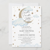 Twinkle Little Star Boy Baby Shower Einladung (Vorderseite)