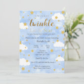 Twinkle Little Star Boy Einladung (Stehend Vorderseite)