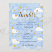 Twinkle Little Star Boy Einladung (Vorne/Hinten)