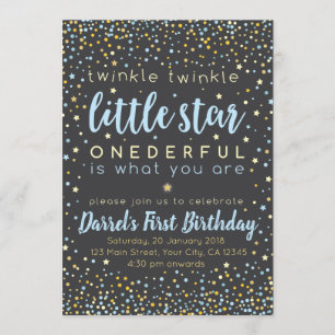 Twinkle Little Star Boy Einladung zum Geburtstag