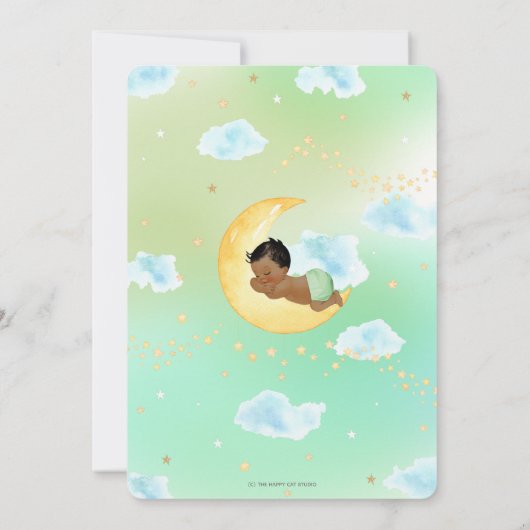 Twinkle Little Star Brown Tan Baby Dusche Neutral  Einladung (Rückseite)