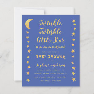 Twinkle Little Star Budget Baby Shower Einladung