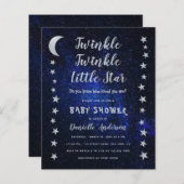 Twinkle Little Star Budget Kinderdusche Einladung (Vorne/Hinten)