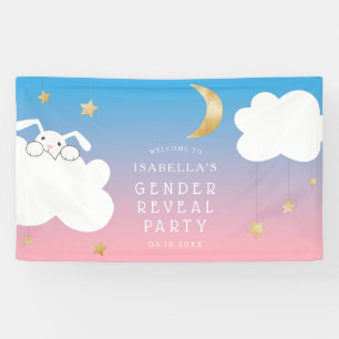 Twinkle Little Star Bunny Gender Reveal Willkommen Banner