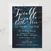 Twinkle Little Star Celestial Starry Baby Shower Einladung (Vorderseite)