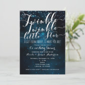 Twinkle Little Star Celestial Starry Baby Shower Einladung (Stehend Vorderseite)