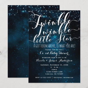 Twinkle Little Star Celestial Starry Baby Shower Einladung