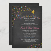 Twinkle Little Star Chalkboard Gender Reveal Party Einladung (Vorne/Hinten)