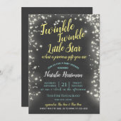 Twinkle Little Star Chalkboard Sparkle Einladung (Vorne/Hinten)