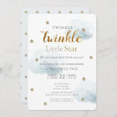 Twinkle Little Star & Cloud Baby Dusche Einladung (Vorne/Hinten)
