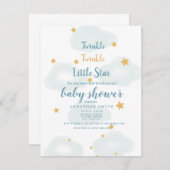 Twinkle Little Star & Cloud Baby Dusche Einladung (Vorne/Hinten)