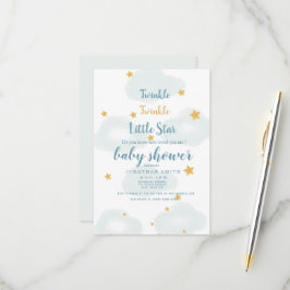 Twinkle Little Star & Cloud Baby Dusche Einladung